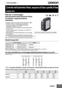 1 Controllo dell`assimetria trifase, sequenza di fase e perdita di fase