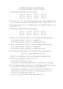 Tutorato di Algebra I - 22 Marzo 2010 Congruenze e Quozienti
