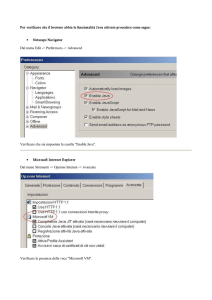 Per verificare che il browser abbia le funzionalità Java attivate