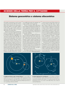 Sistema geocentrico e sistema eliocentrico