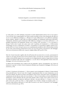 Corso di Storia della Filosofia Contemporanea (1) (LM) A.A. 2015