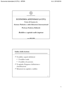 Il reddito - Dipartimento di Giurisprudenza, Studi politici e