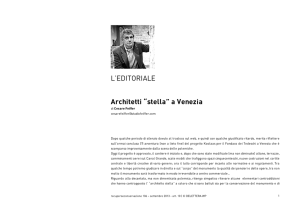 L`EDITORIALE Architetti “stella” a Venezia