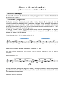 Glossario di analisi musicale Accordo di passaggio Antecedente