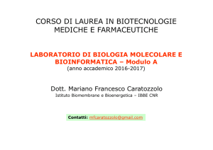 Libreria di cDNA - Classi di Laurea in Biotecnologie