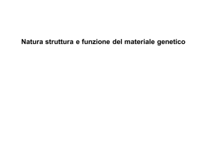 Natura struttura e funzione del materiale genetico