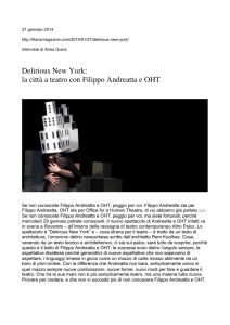 Delirious New York: la città a teatro con Filippo Andreatta e OHT