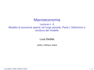 Macroeconomia - Lezione n. 6 Modello di economia aperta nel