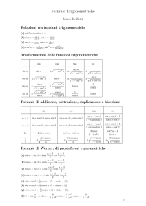 Formule Trigonometriche