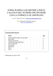 Stima rapida logaritmica per il calcolo del numero dei divisori