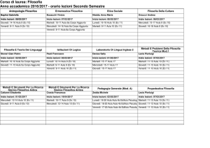 Corso di laurea: Filosofia Anno accademico 2016/2017