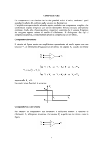 1 COMPARATORI Un comparatore è un circuito che ha due possibili