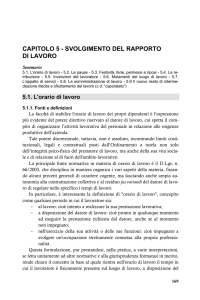 CAPITOLO 5 - SVOLGIMENTO DEL RAPPORTO DI LAVORO