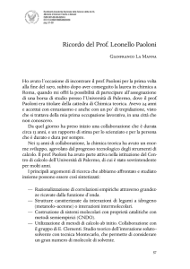 Ricordo del Prof. Leonello Paoloni