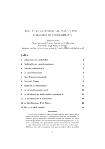 dalla popolazione al campione: il calcolo di probabilit´a