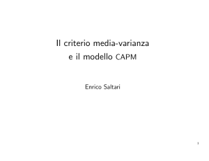 Il criterio media-varianza e il modello CAPM