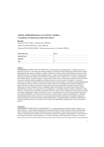 Docenti IGIENE, EPIDEMIOLOGIA E STATISTICA MEDICA