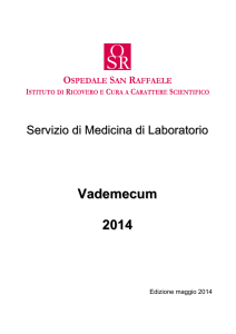 Vademecum 2014 - LABORATORIO ANALISI E DIAGNOSTICA