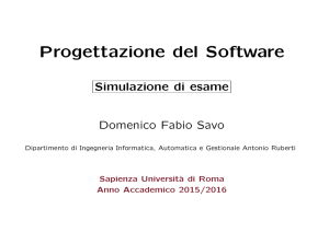 Progettazione del Software - Dipartimento di Informatica e Sistemistica