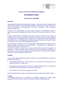 Documento finale - Forum delle Camere di Commercio dell`Adriatico