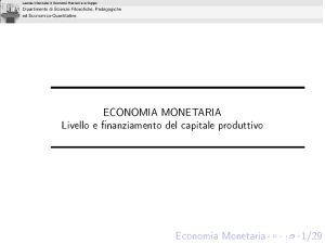 Economia Monetaria 1/29 ECONOMIA MONETARIA Livello
