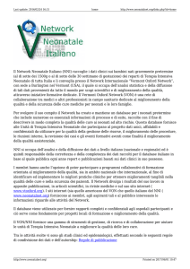 Il Network Neonatale Italiano (NNI) raccoglie i dati clinici sui bambini