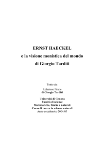 ERNST HAECKEL e la visione monistica del mondo di Giorgio Tarditi