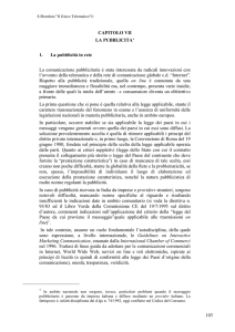 103 CAPITOLO VII LA PUBBLICITA` 1. La pubblicità in rete La