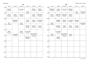 Orario lezioni dal 12/12