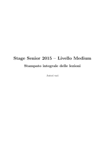 Stage Senior 2015 – Livello Medium