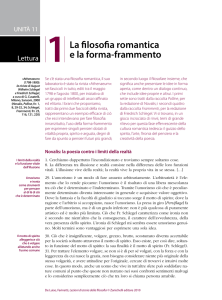 Lettura 1 - La filosofia romantica e la forma