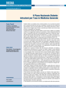 Il Piano Nazionale Diabete: istruzioni per l`uso in Medicina Generale