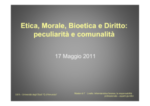 1 Etica Morale Bioetica e Diritto - Scuola di Medicina e Scienze della