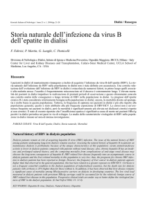 Storia naturale dell`infezione da virus B dell`epatite in