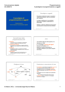 Il paradigma di programmazione a oggetti