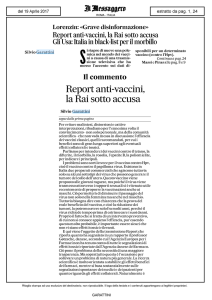 Report anti-vaccini, la Rai sotto accusa
