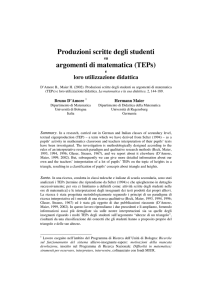 TEPs - Dipartimento di Matematica