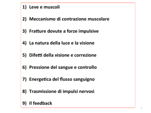 1) Leve e muscoli 2) Meccanismo di contrazione muscolare 3) Fra6ure