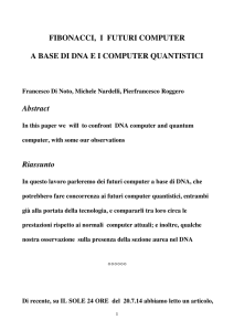 FIBONACCI E FUTURI COMPUTER A BASE DI DNA