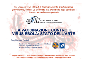 LA VACCINAZIONE CONTRO IL VIRUS EBOLA: STATO DELL`ARTE