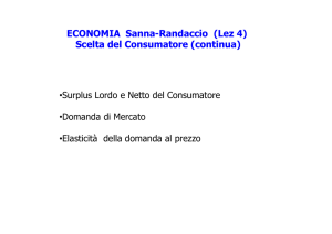 ECONOMIA Sanna-Randaccio (Lez 4) Scelta del Consumatore