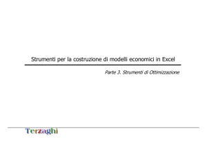 Strumenti per la costruzione di modelli economici in Excel