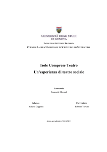 Isole Comprese Teatro Un`esperienza di teatro sociale