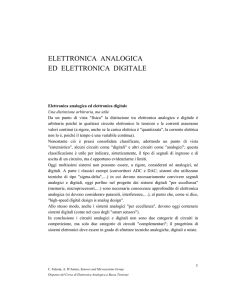 ELETTRONICA ANALOGICA ED ELETTRONICA DIGITALE