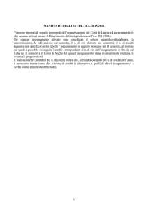 Manifesto degli studi a.a. 2015-2016