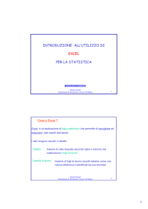 introduzione all`utilizzo di excel per la statistica