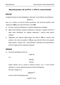 Massimizzazione del profitto e offerta concorrenziale