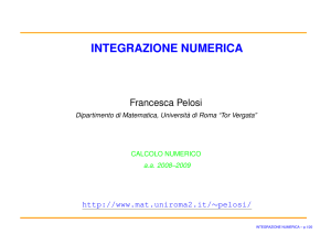 integrazione numerica - Dipartimento di Matematica