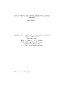 note sulla Teoria Costruttiva degli Insiemi