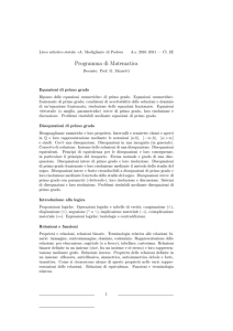 Matematica - Liceo Modigliani
